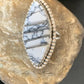 Navajo White Buffalo Turquoise Inlay Ring | Sterling Silver | Sz 7 | Authentic Native American Handmade | 12176