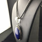 Men's XL Navajo Pearls Necklace Pendant | Sterling Silver Blue Lapis | Authentic Native American Handmade | 10116