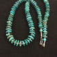 Santo Domingo Kingman Turquoise Necklace | Sterling Silver | 21" | Authentic Native American Handmade | 3996