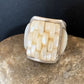 Native American White Mother of Pearl Inlay Ring | Navajo Sterling Silver | Sz 7 | 12863