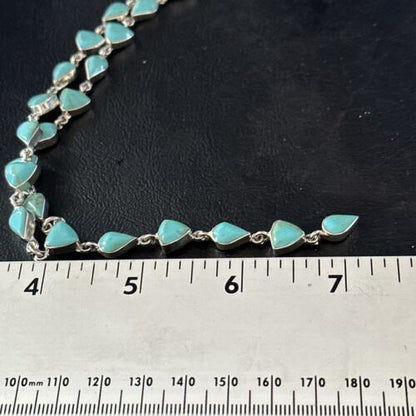 Navajo Kingman Turquoise Lariat Necklace & Earrings Set | Sterling Silver | 24" Necklace | Authentic Native American Handmade | 14646