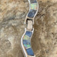 Southwestern Sterling Silver Necklace | Lapis & Opal Inlay Pendant | 16" | 01426