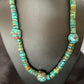 Chunky Men's Navajo Spiderweb Turquoise Heishi Necklace | Sterling Silver | 21" | 124504