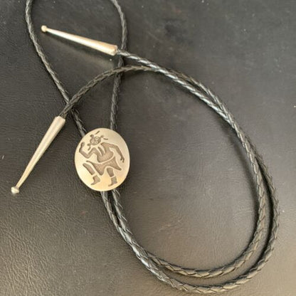 Native American Men's Bolo Tie | Hopi Kokopelli | Sterling Silver | 13760