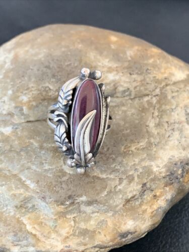 Navajo Purple Spiny Oyster Ring | Sterling Silver | Sz 6 | Authentic Native American Handmade | 3476