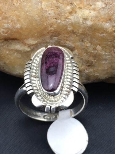 Navajo Purple Spiny Oyster Ring | Sterling Silver | Sz 9.75 | Authentic Native American Handmade | 4532