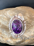 Navajo Purple Sugilite Ring | Sterling Silver | Sz 7.5 | Authentic Native American Handmade | 10440