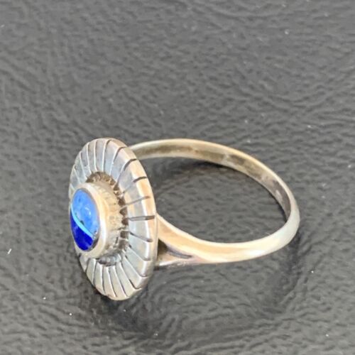 Native American Women's Navajo Blue Lapis Sugilite Inlay Ring | Sz 7 | 11200