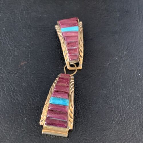 Navajo Turquoise Spiny Oyster Inlay Watch Tips | Sterling Silver & Gold-Filled | Authentic Native American Jewelry | 13727