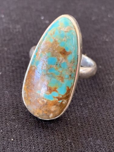 Native American Women's Navajo Arizona Turquoise Ring | Sterling Silver | Sz 10 | 00726