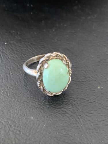 Southwestern Old Pawn Navajo Green Turquoise Ring | Sterling Silver | Sz 6 | 10815