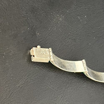 Women's Green Gaspeite Inlay Link Bracelet | Sterling Silver | 6.25" | 14526