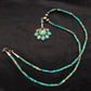 Navajo Turquoise Cluster Pendant Necklace | Sterling Silver | 20" | Authentic Native American Handmade | 4079