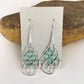 Native American Blue Turquoise Heishi Dangle Earrings | Sterling Silver | 2" | 8878
