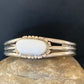 Navajo White Buffalo Turquoise Cuff Bracelet | Sterling Silver | Authentic Native American Handmade | 1423