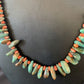 Navajo Green Turquoise & Red Spiny Oyster Necklace | Sterling Silver | Authentic Native American Handmade | 20" | 13221