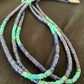 Navajo Lapis & Turquoise 3 Strand Necklace | Sterling Silver | 21" | Authentic Native American Handmade | 01011