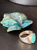 Navajo Blue Kingman Turquoise Ring | Sterling Silver | Sz 11 | Authentic Native American Handmade | 14143
