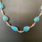 Native American Blue Turquoise Topaz Necklace | Sterling Silver | 20" | Multi-Stone | 10515