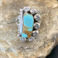 Native American Men's Sterling Silver Blue Turquoise #8 Ring | Sz 9.5 | 02169