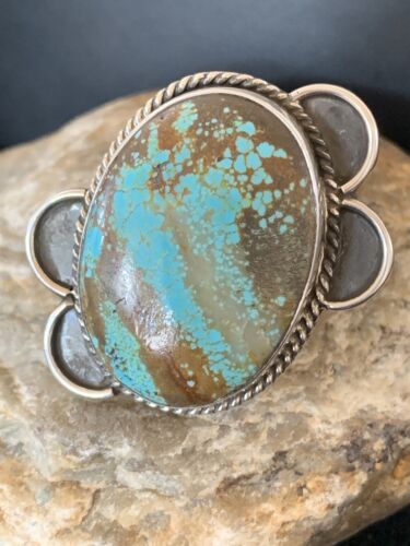 Native American Navajo Blue Turquoise Ring | Sterling Silver | Sz 11 | 128 - Masha USA