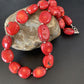 Navajo Red Coral Bead Necklace | Sterling Silver | 20" | Authentic Native American Handmade | 13409