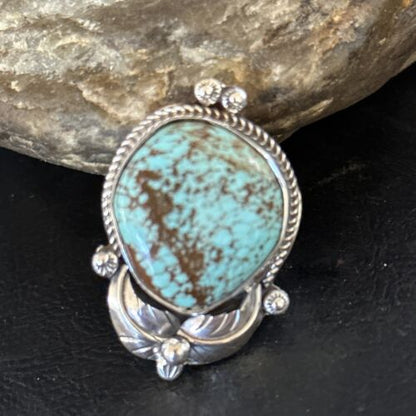 Navajo Blue Turquoise #8 Rings | Sterling Silver | Sz 9 | Authentic Native American Handmade | 14284