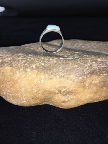 Native American Men's Larimar Inlay Ring | Navajo Sterling Silver | Sz 12 | 1738 - Masha USA