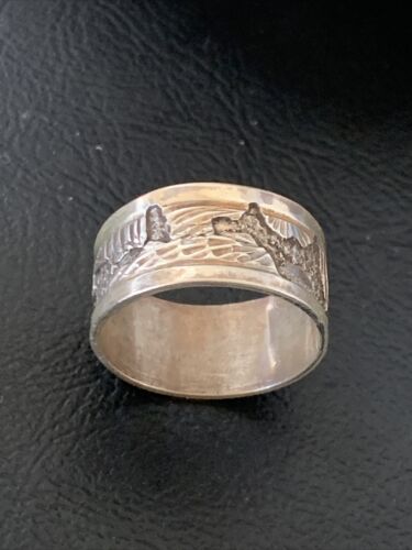 Native American Navajo Pueblo Ring | Stamped Sterling Silver | Sz 9.5 | 11981