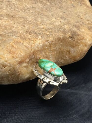 Native American Men's Navajo Royston Turquoise Ring | Sterling Silver | Sz 6.5 | 10219