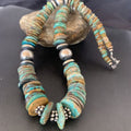 Navajo Green Turquoise Necklace | Sterling Silver | Authentic Native American | 20" Graduated | 10688