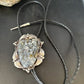 Men's Bolo Tie | White Buffalo Turquoise | Sterling Silver | Navajo | 3" | 14784