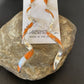 Navajo Snake Swirl Earrings | Orange Spiny Opal Inlay | Sterling Silver | 3.25" | 1548