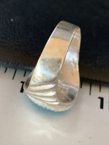 Navajo Blue Kingman Turquoise Ring | Sterling Silver | Sz 10 | Authentic Native American Handmade | 14154