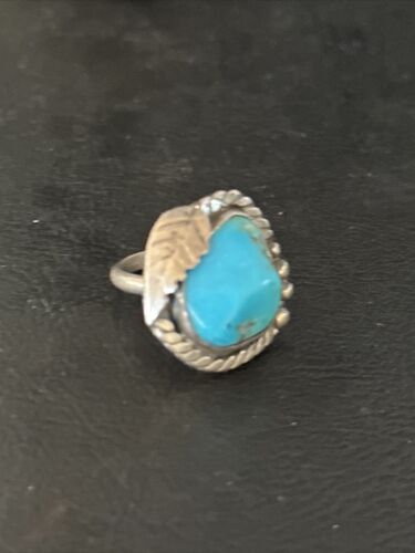 Navajo Blue Kingman Turquoise Ring | Sterling Silver | Sz 5 | Authentic Native American Handmade | 14701