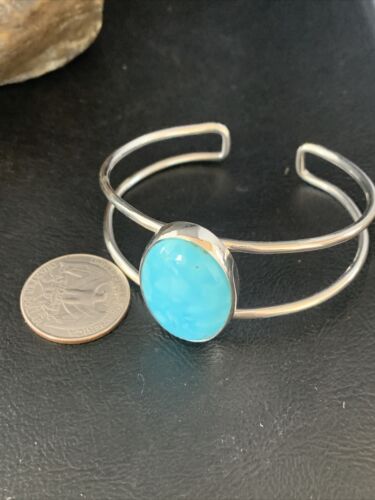 Southwestern  Women's  Blue Larimar Cuff Bracelet | Sterling Silver | Handmade | 14068