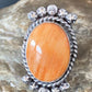 Native American Orange Spiny Oyster Navajo Ring | Sterling Silver | Sz 9 | 13281