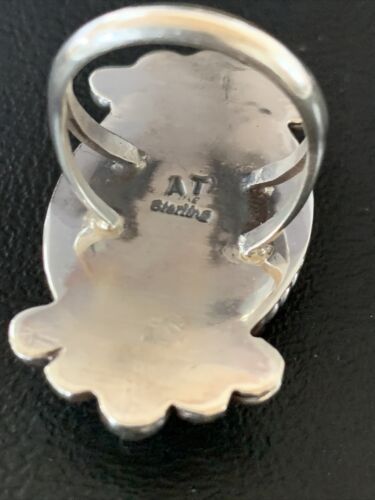 Native American Orange Spiny Oyster Navajo Ring | Sterling Silver | Sz 9 | 13280