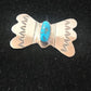 Kingman Turquoise Pin | Navajo Sterling Silver | Authentic Native American | 8666