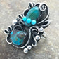 Navajo Multi-Stone Turquoise Ring | Sterling Silver | Sz 8.75 | Native American Handmade | 3182