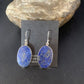 Native American Blue Lapis Lazuli Dangle Drop Earrings | Sterling Silver | 1" | 14090