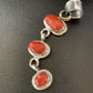 Navajo Red Coral Multi-Stone Necklace Pendant | Authentic Native American Sterling Silver | Multi-Stone | 13244