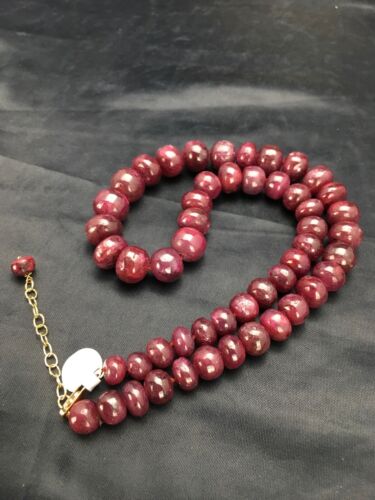 Authentic Native American Ruby Bead Necklace | Navajo Gold-Filled | 17" | Christmas Jewelry