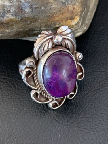 Native American Navajo Sterling Silver Purple Sugilite Ring | Sz 10 | 10443