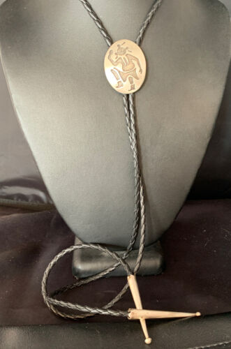 Native American Men's Bolo Tie | Hopi Kokopelli | Sterling Silver | 13760