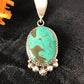 Navajo Green Turquoise Pendant | Sterling Silver | Authentic Native American Handmade | 3382