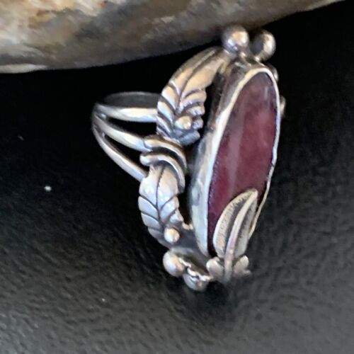 Navajo Purple Spiny Oyster Ring | Sterling Silver | Sz 6 | Authentic Native American Handmade | 10836