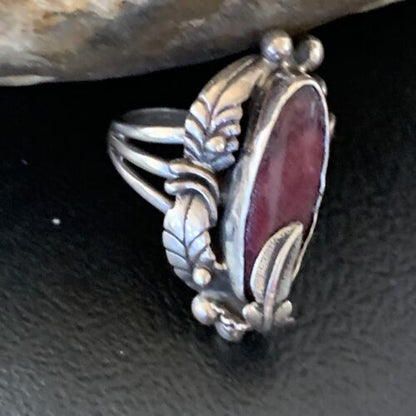 Navajo Purple Spiny Oyster Ring | Sterling Silver | Sz 6 | Authentic Native American Handmade | 10836