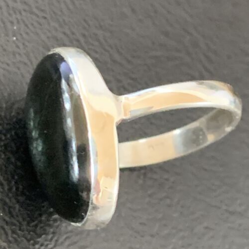 Native American Navajo Handmade Sterling Silver Black Onyx Ring | Sz 7 | 11619