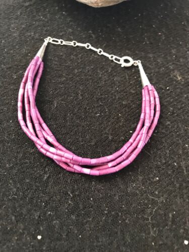 Navajo Purple Stabilized Sugilite Heishi Bracelet | Sterling Silver | 7" | 13597
